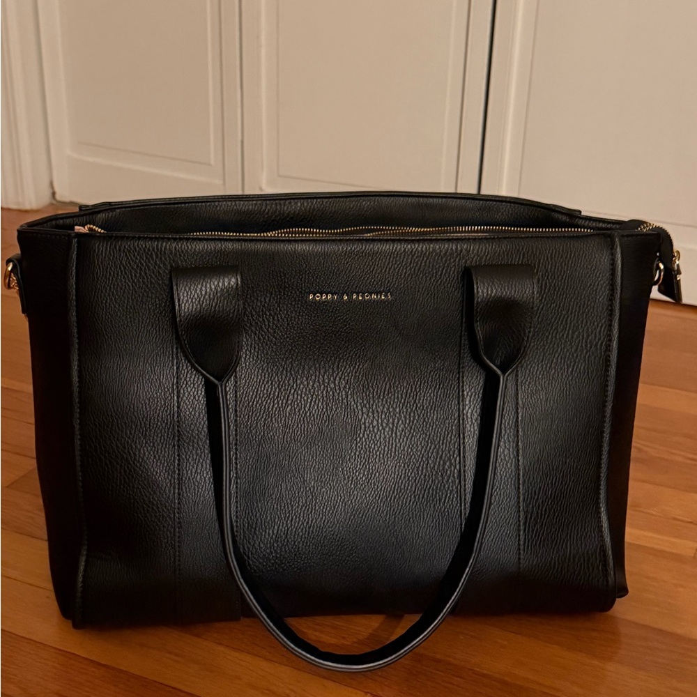 Poppy & Peonies Classic Black Tote